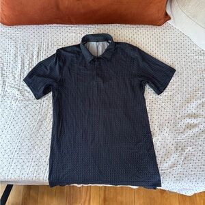 Men's Blue LuLulemon Patterned Polo Shirt